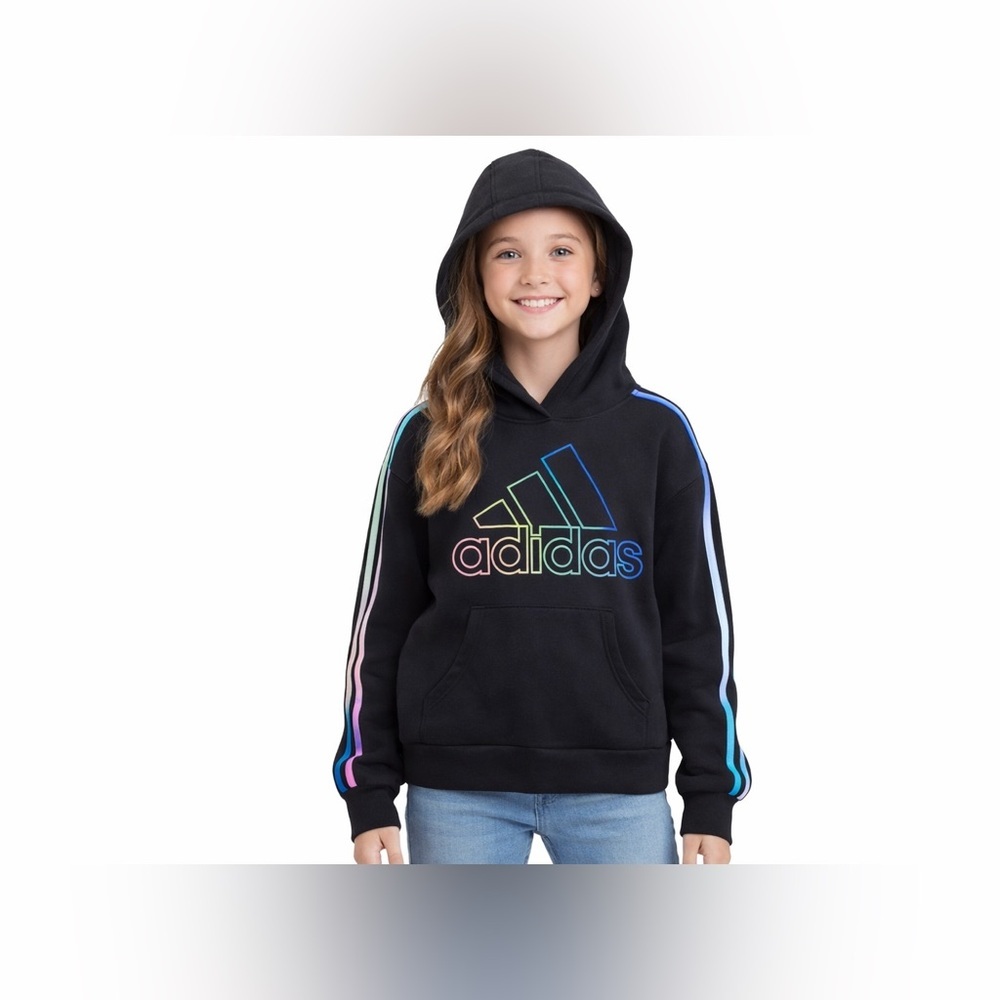 Adidas girl youth ombre pullover hoodie Sz 14